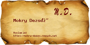 Mokry Dezső névjegykártya