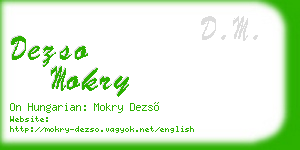dezso mokry business card