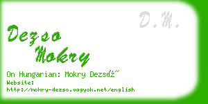 dezso mokry business card